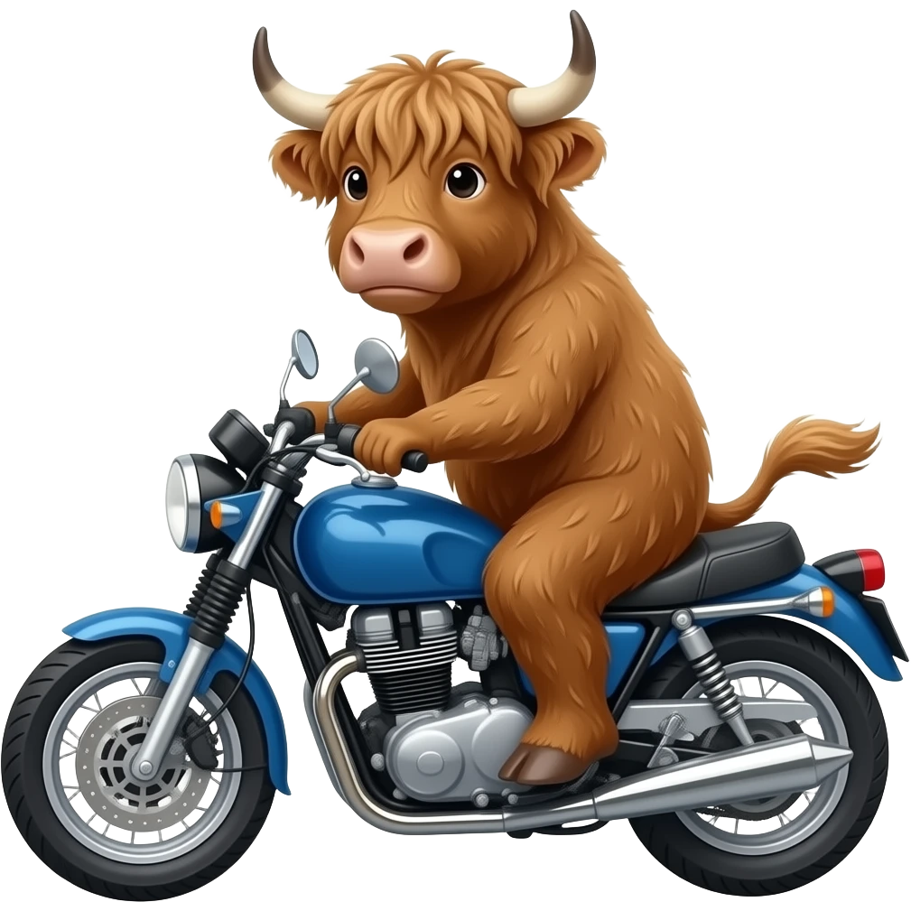 Scotland boat trip on highland cow on a motorbike emoji