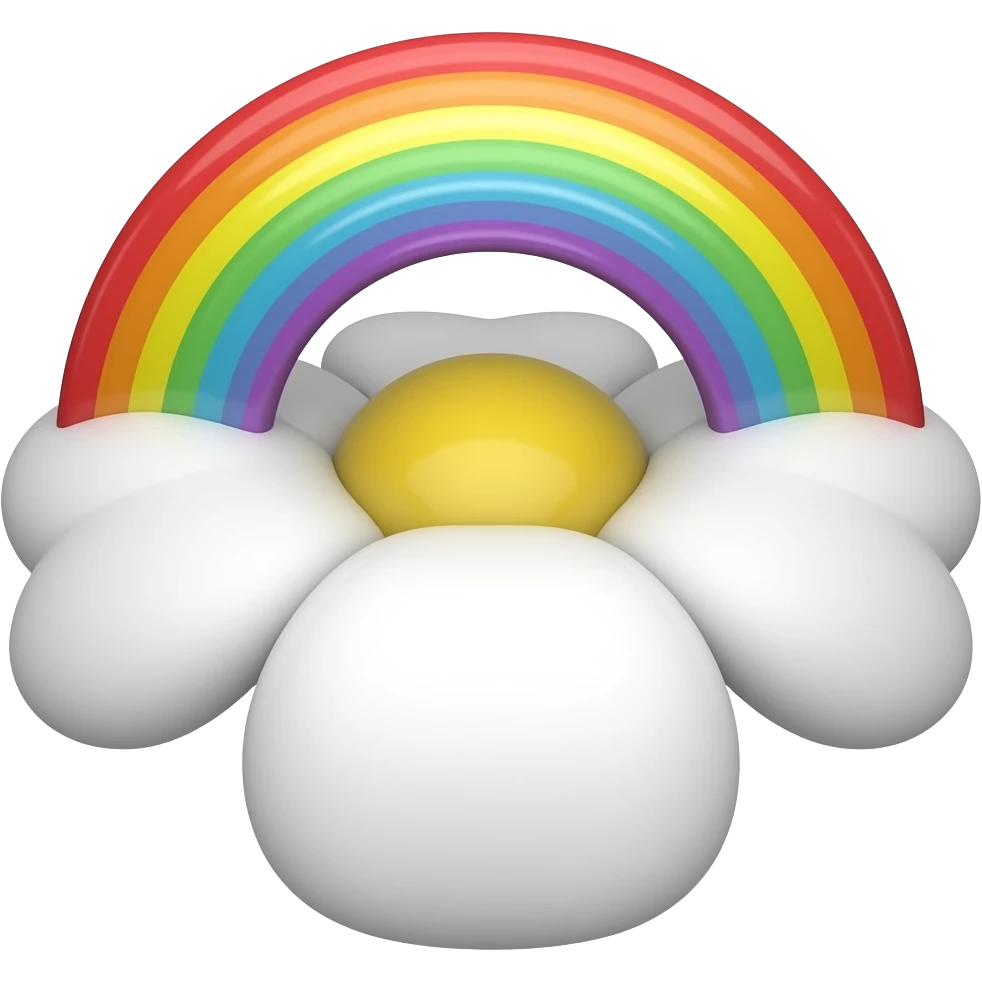 Flower and the rainbow full body emoji