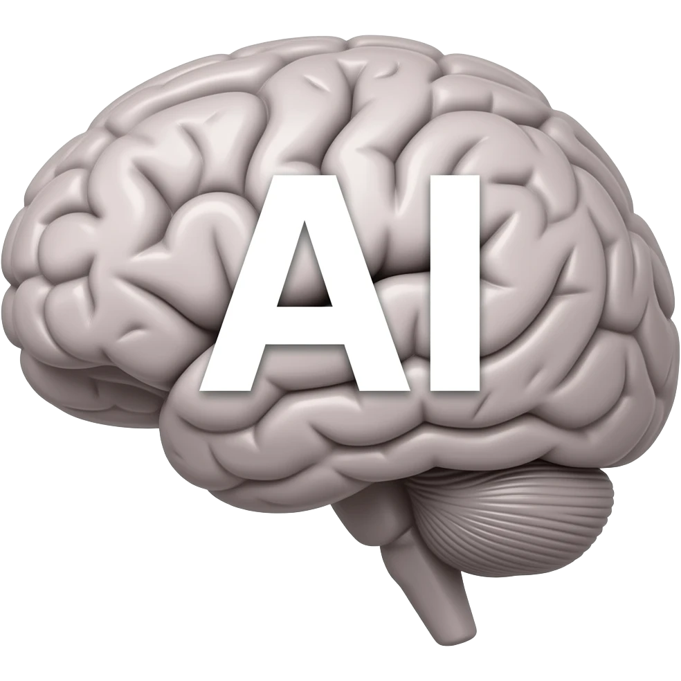 LOGO BRAIN ARTIFICIAL INTELLIGENCE WITHE TEXT "AI" emoji