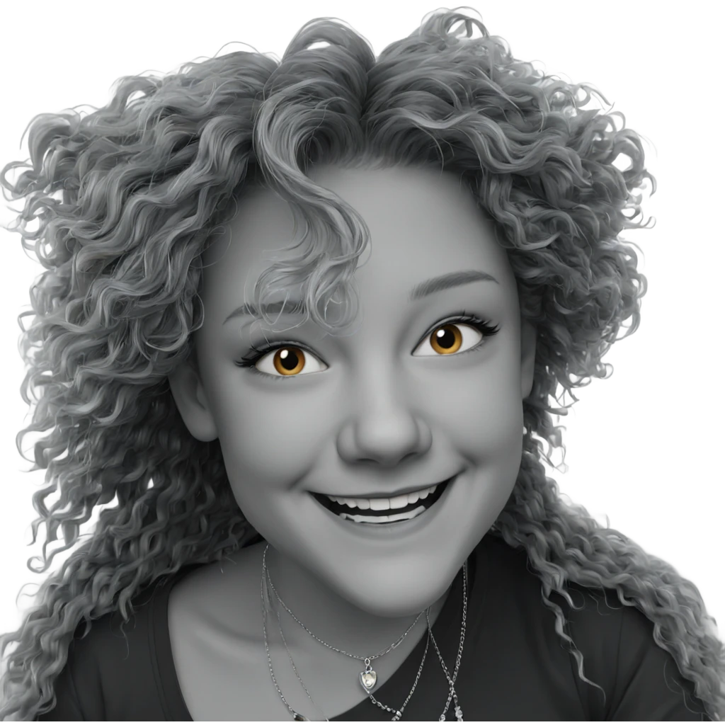 smiling girl with necklace emoji