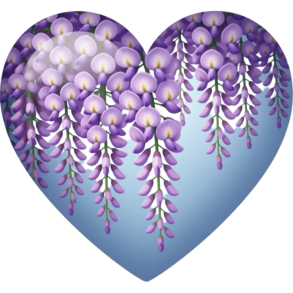 Wisteria and Malibu multicolor heart emoji