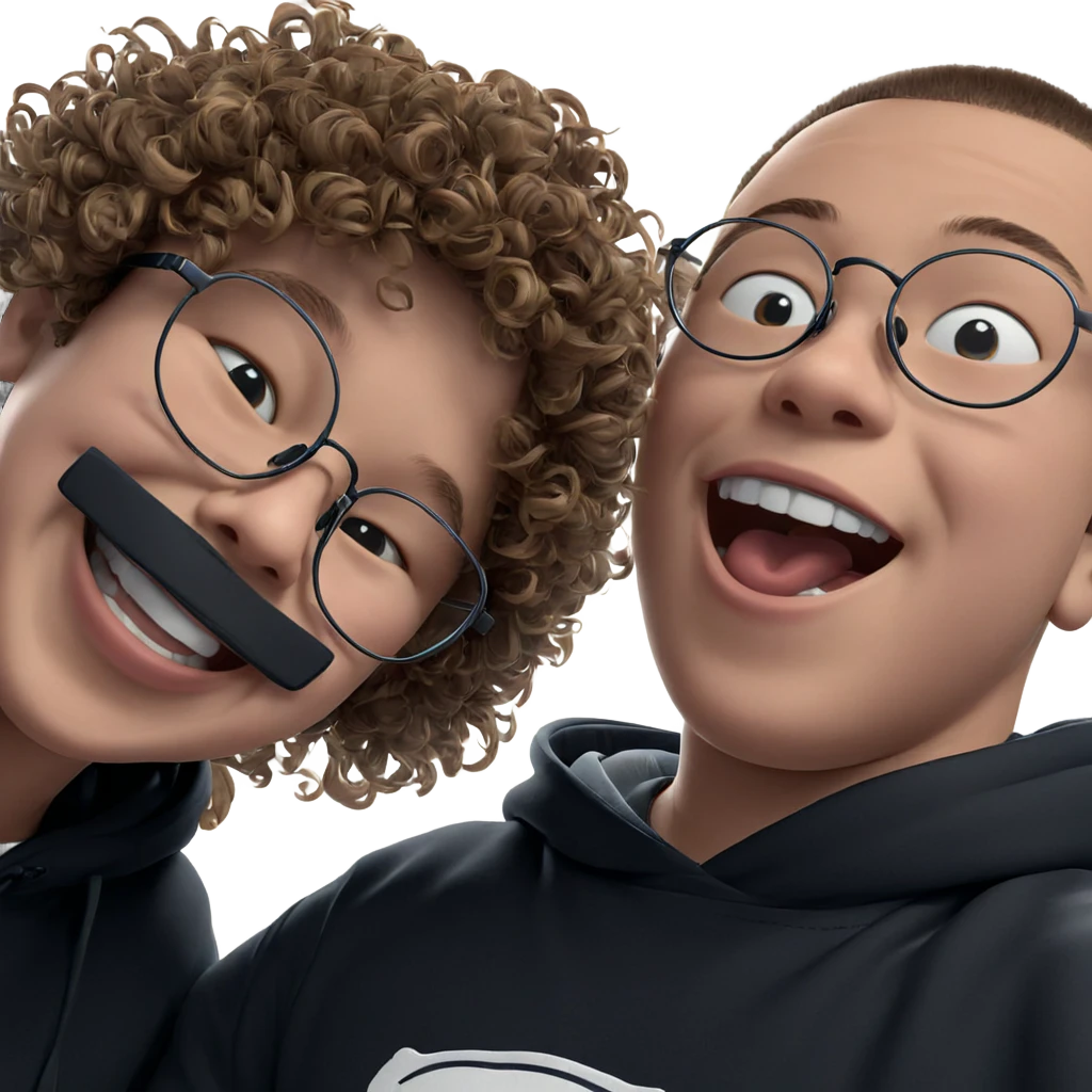 boys with glasses and smiles emoji