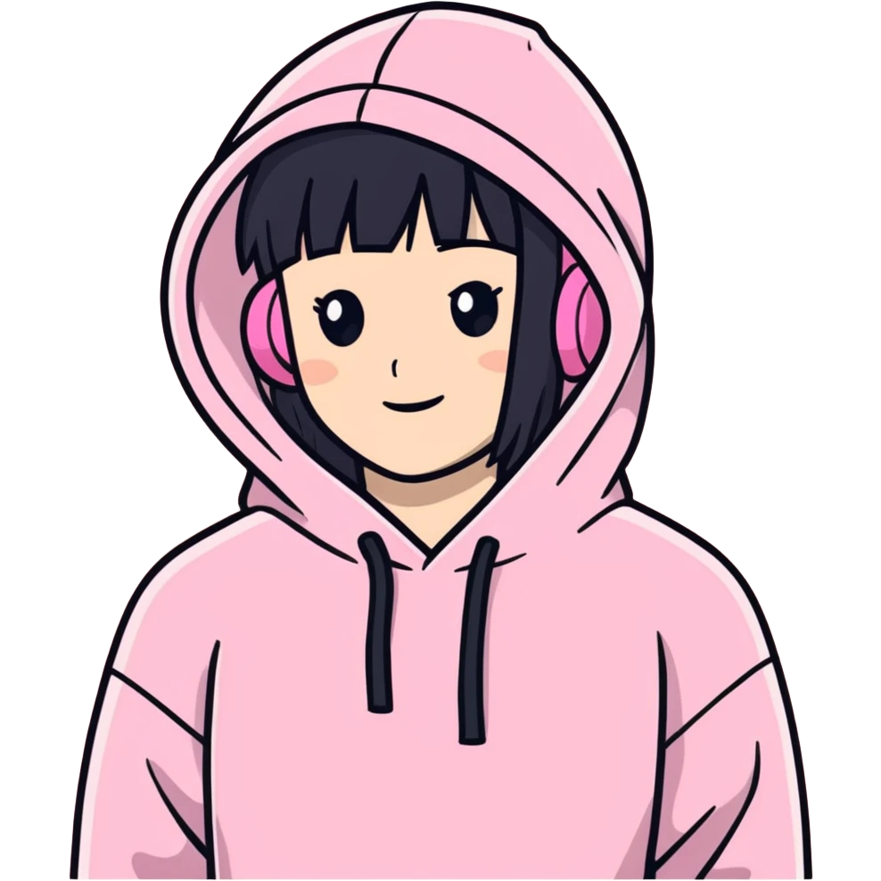 Pink palm puff hoodie  emoji