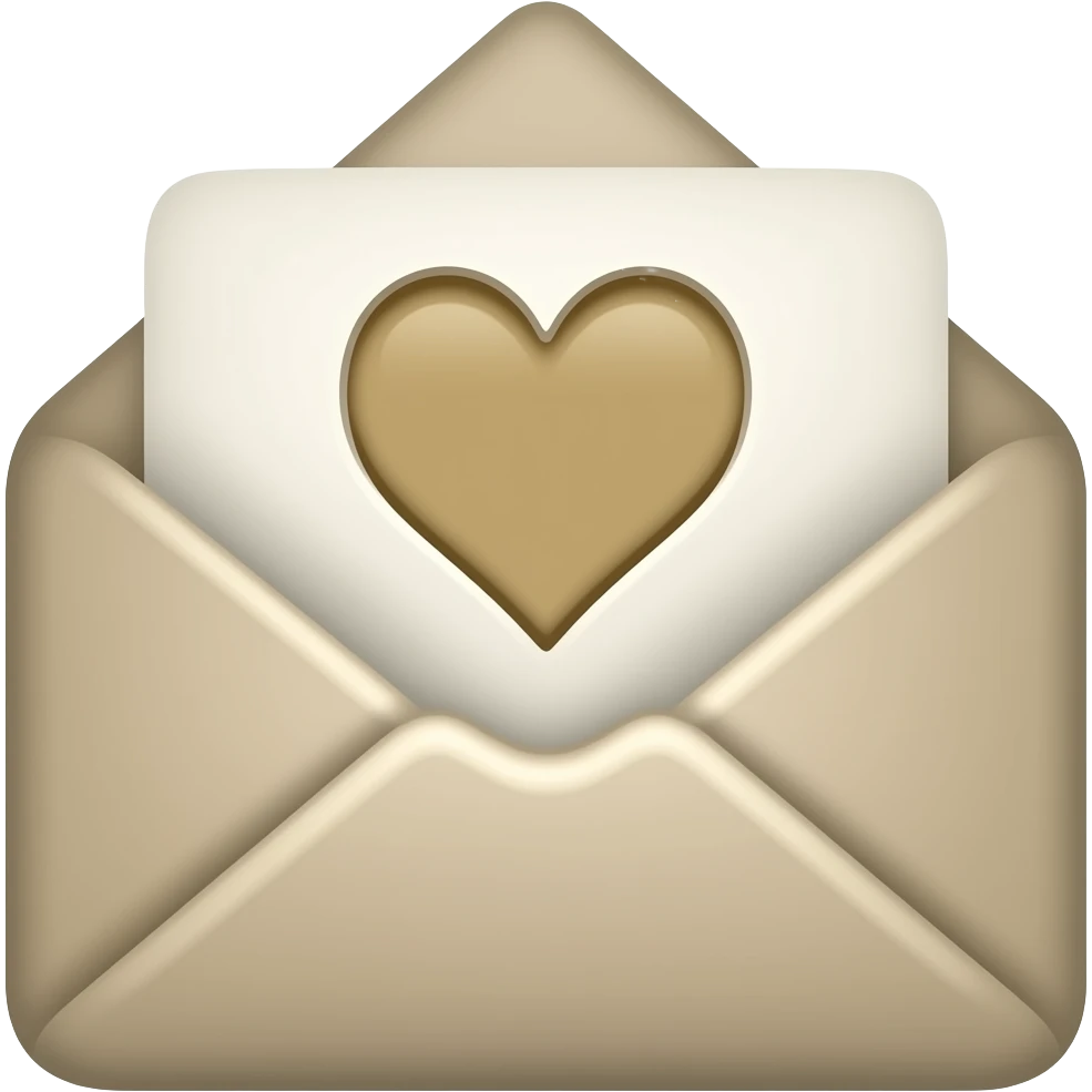 mail icon with a heart beige emoji