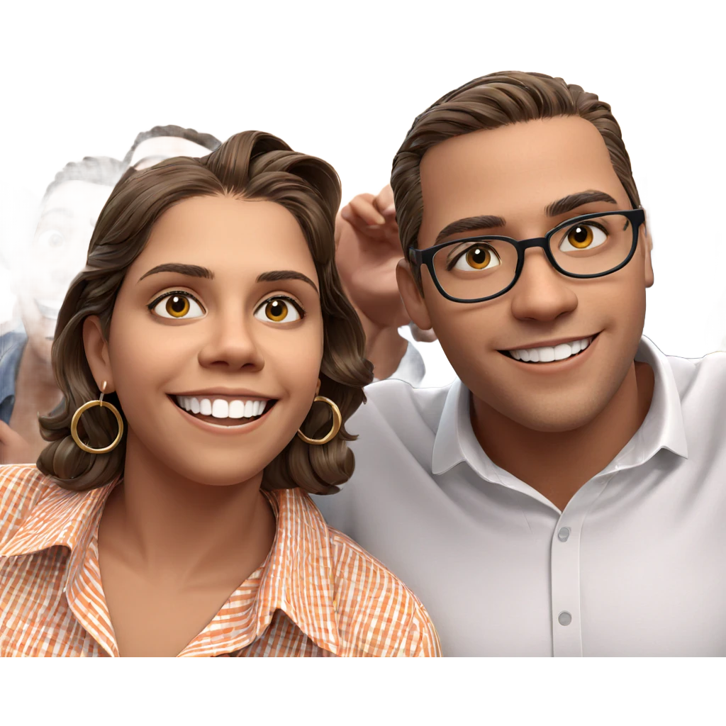 smiling girl with stylish boys emoji