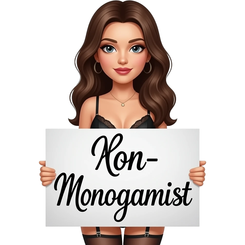 make a naughty sexual and seductive that just says the word "Non-Monogamist" emoji