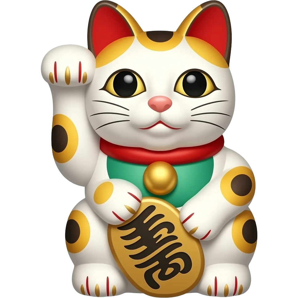 Extremely simplified flat Maneki-neko emoji
