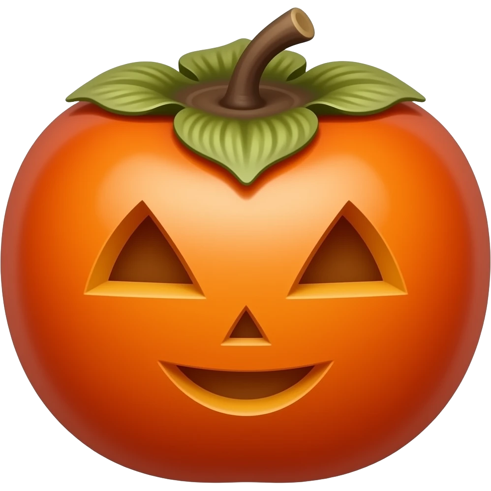 fruit face - dark-skinned persimmon fruit with dark peel. emoji