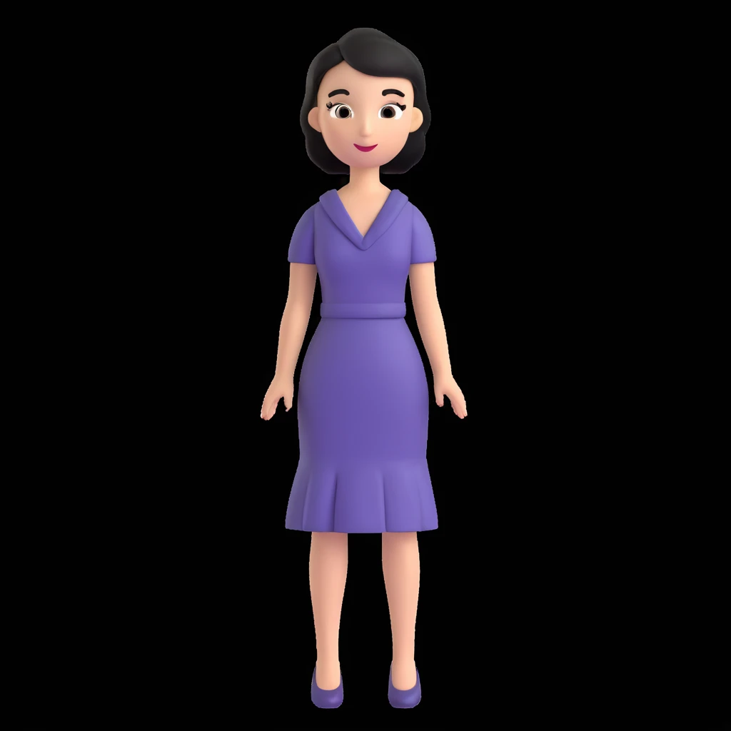 3D icon of a friendly and modern lady with simple background emoji