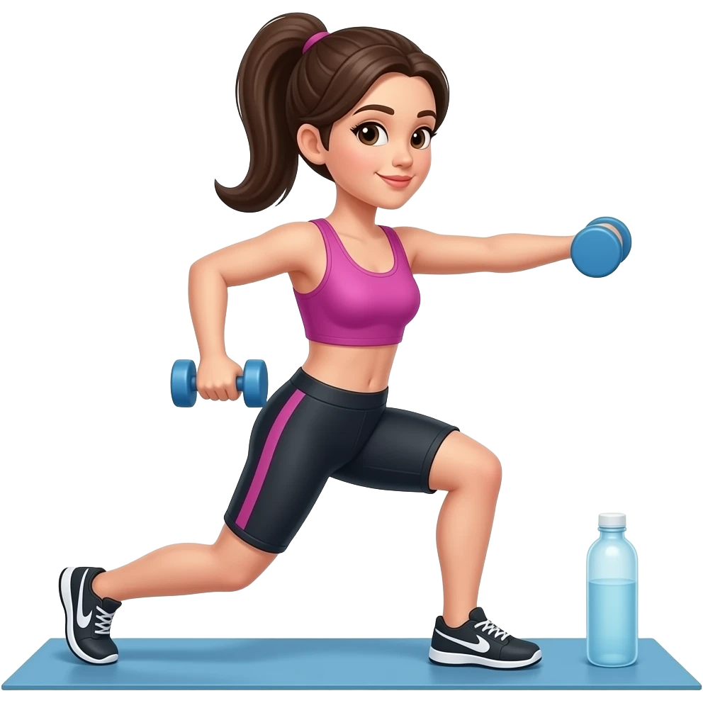 Mulher com rabo de cavalo malhando emoji