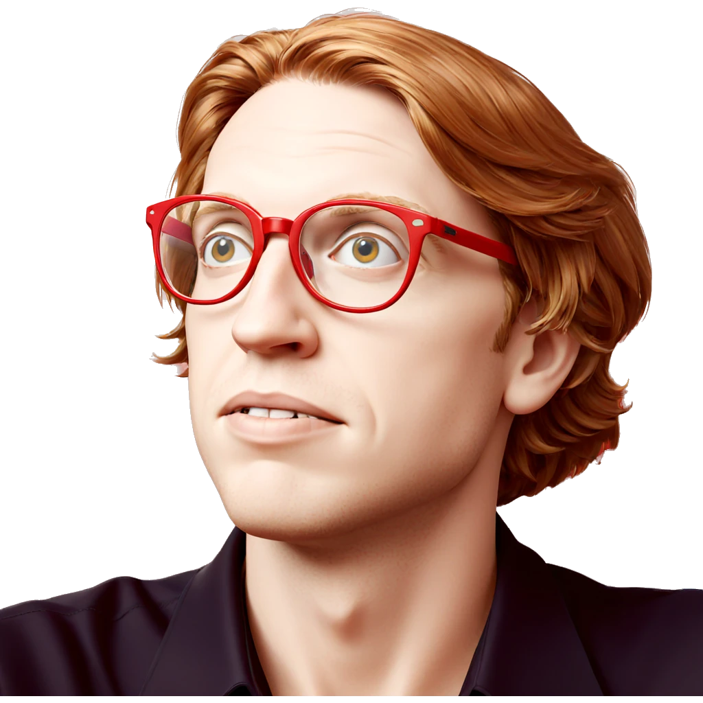boy with red glasses portrait emoji