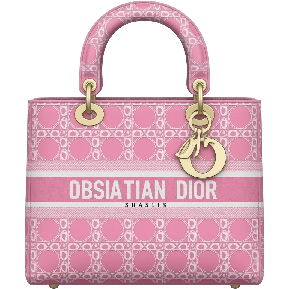 Pink Dior Oblique Embroidery and White Lace tote bag emoji
