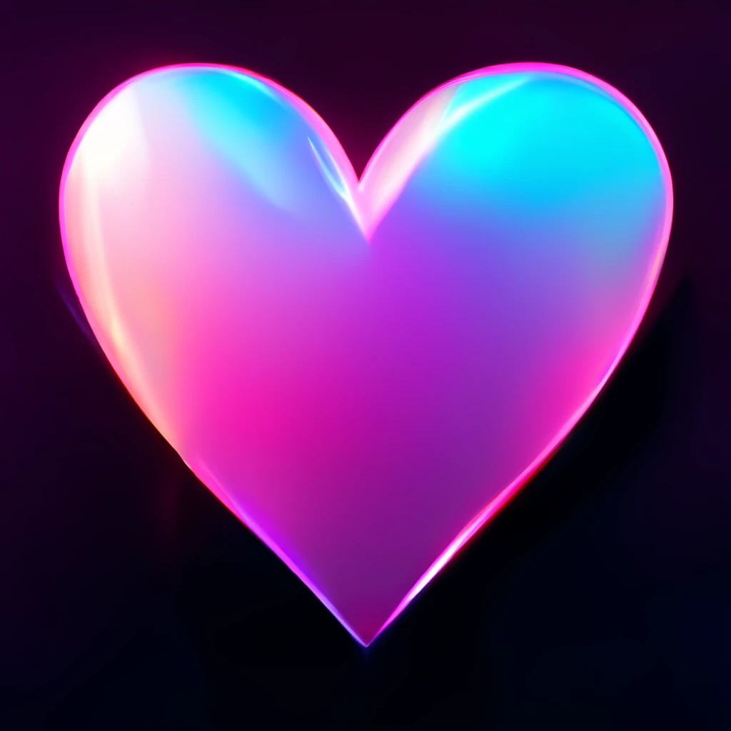 heart with a holographic effect emoji