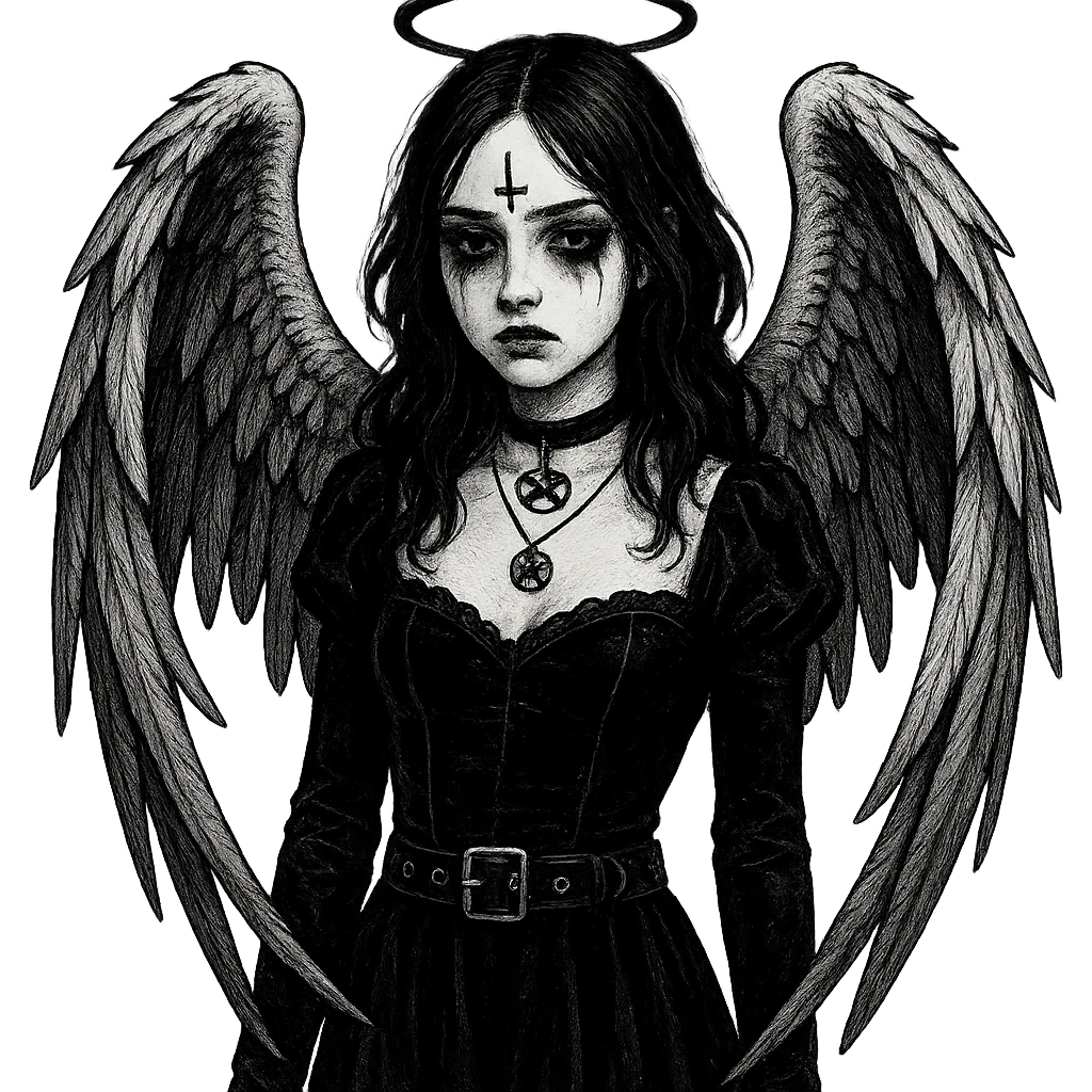 goth angel  remove background    emoji