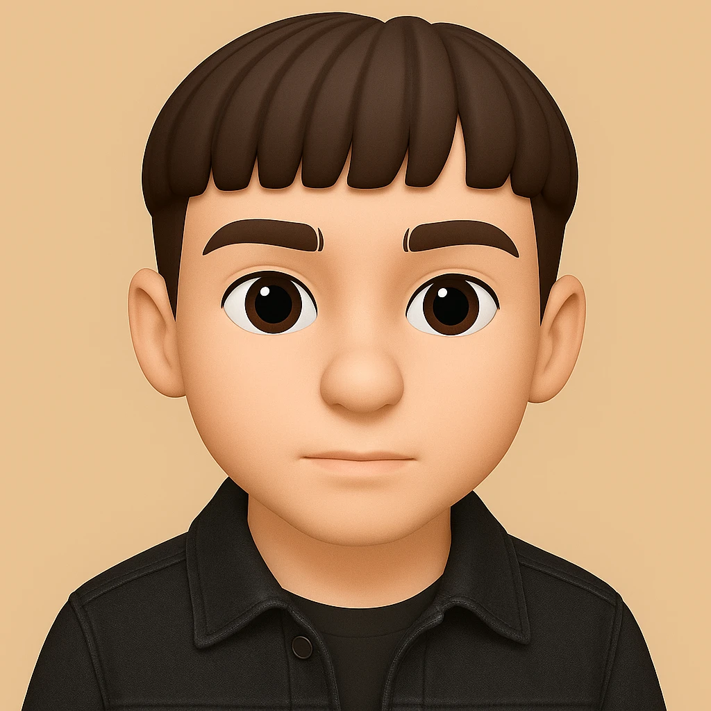 Redress the young man wearing a black denim jacket and make his face slightly narrower. The original style is 3D Emoji, but since 3D Emoji style does not support editing, please keep the 3D Emoji look while making these changes using the general editing style. emoji