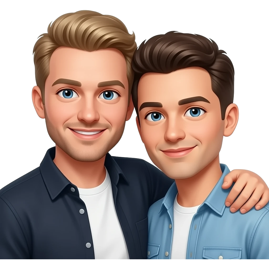 Gay older Daddy and Twink cuddling emoji