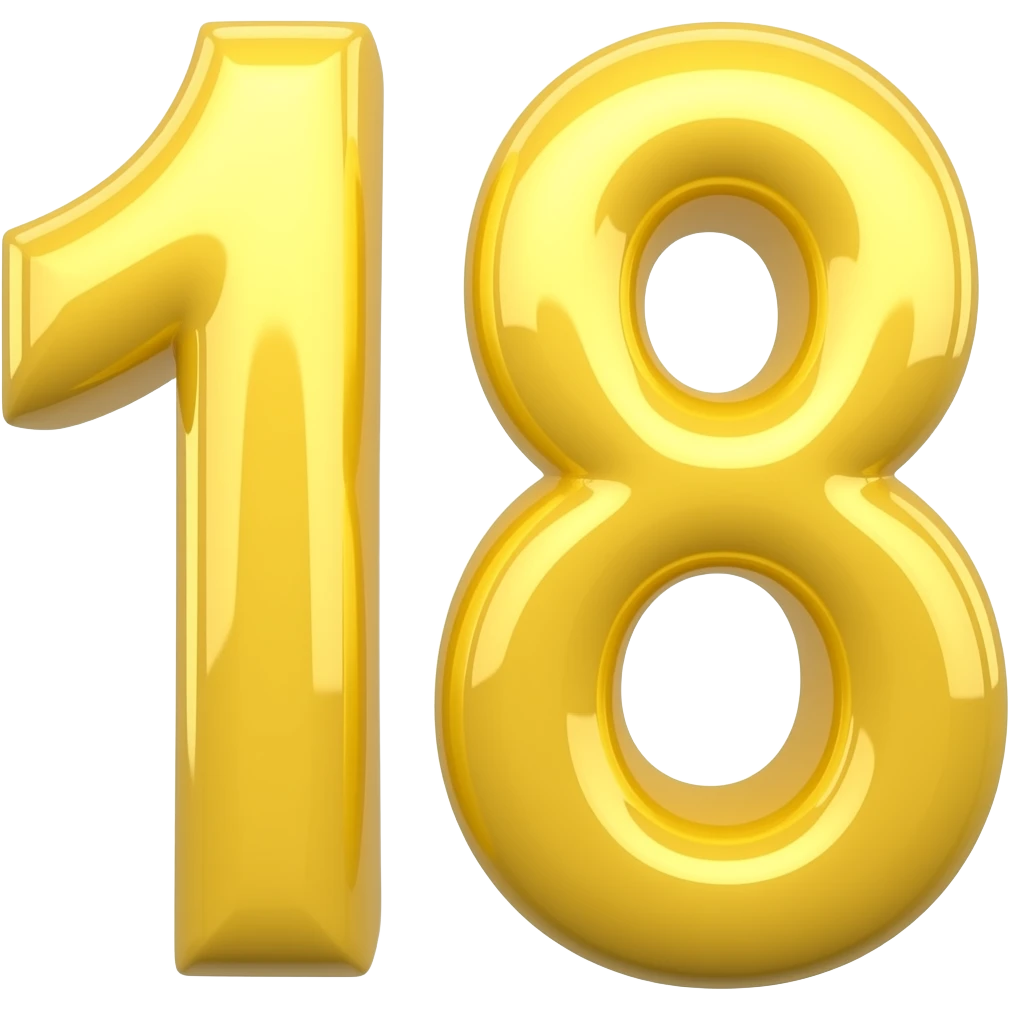 18 yellow shining emoji