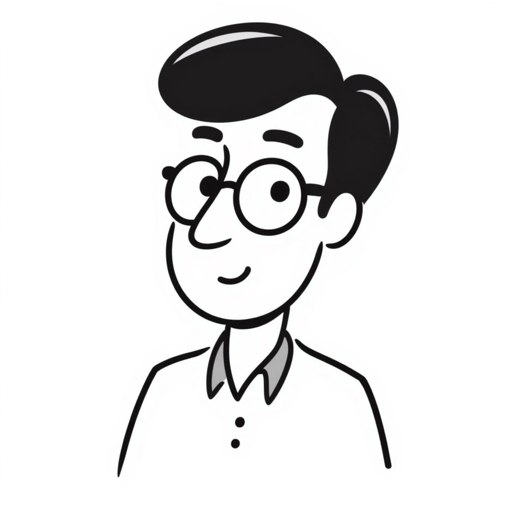 A man with an oval-shaped head, big forehead, receding hairline, dark hair, big dark eyebrows, long nose, wearing clear eyeglasses emoji