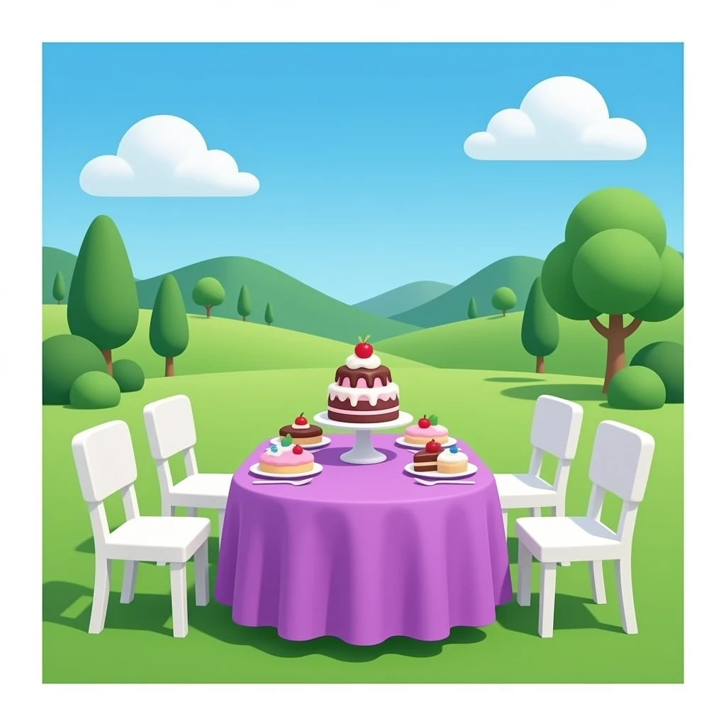 green purple Dessert table setup inspired by barbie colour pallete emoji