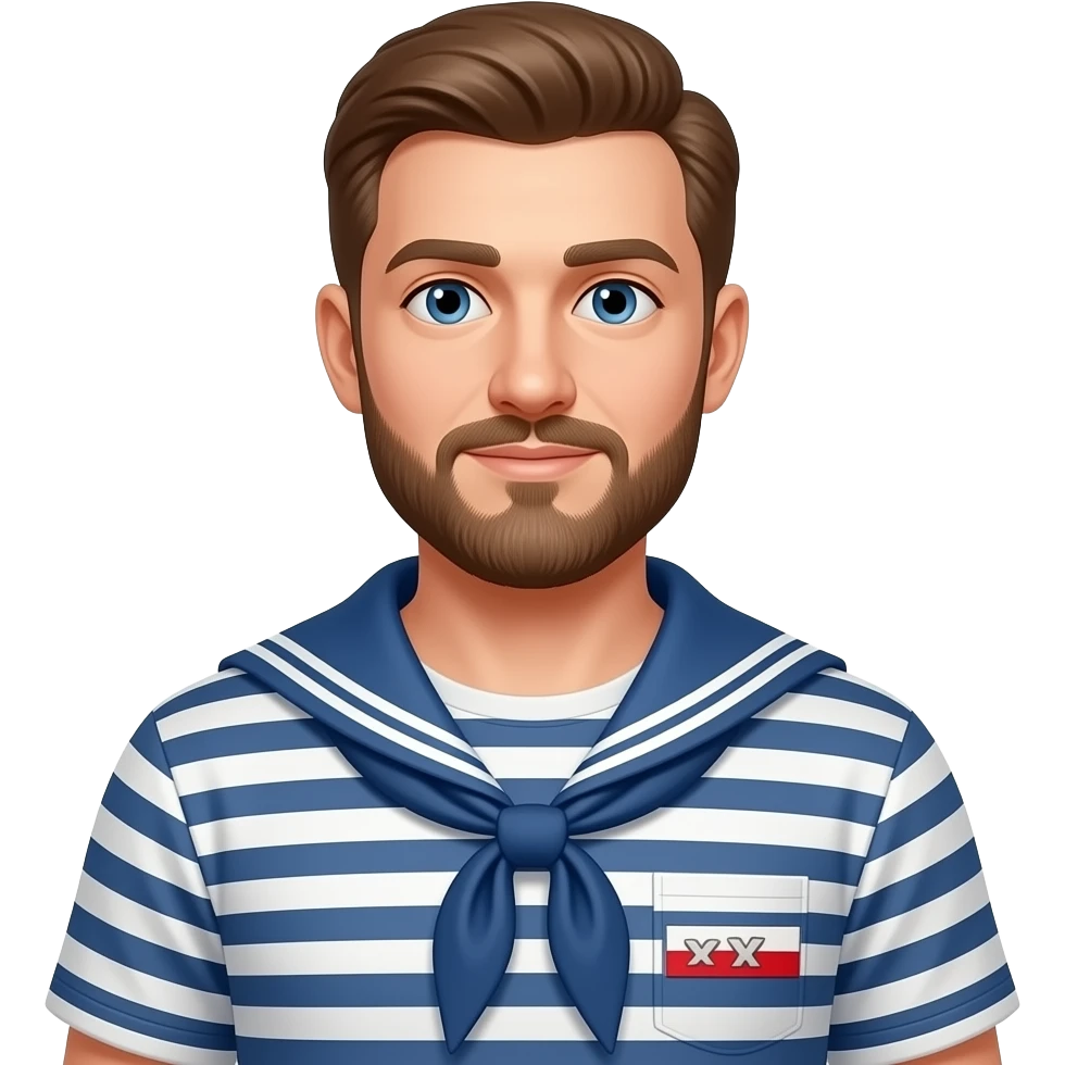 Polish developer tall, sailor lumberjack shirt emoji