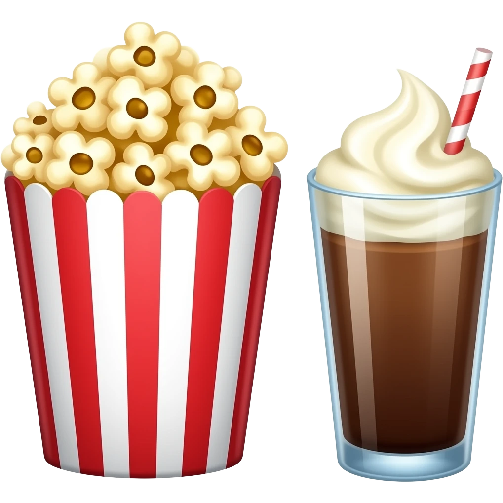 popcorn and milk shake emoji