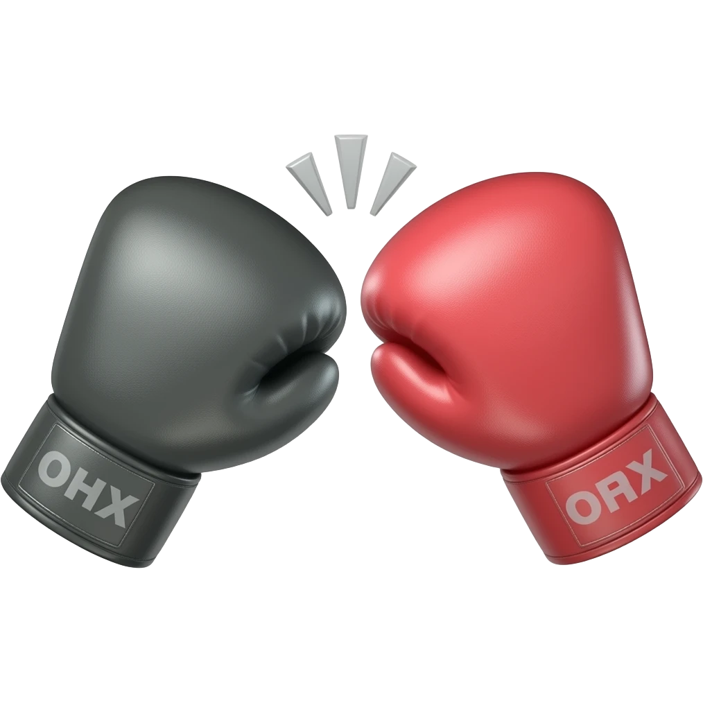Different colored boxing gloves going against each other emoji