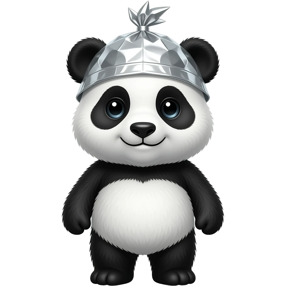 panda wearing tin foil hat emoji
