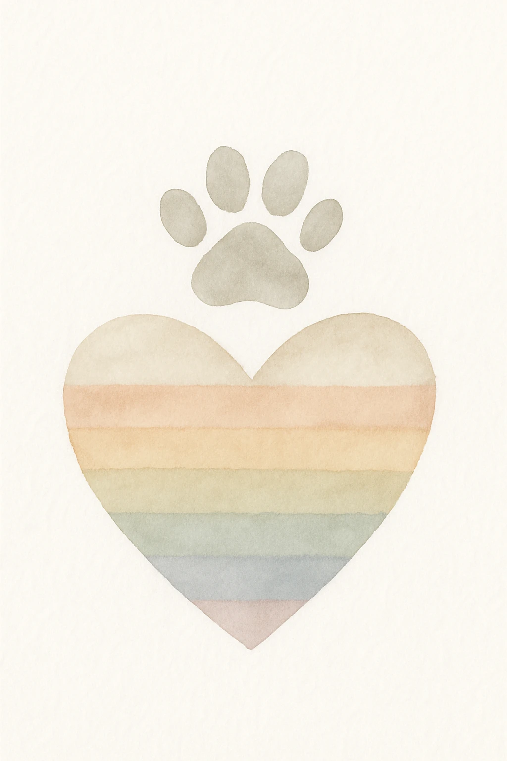 rainbow pride heart with a paw print on top, no text emoji