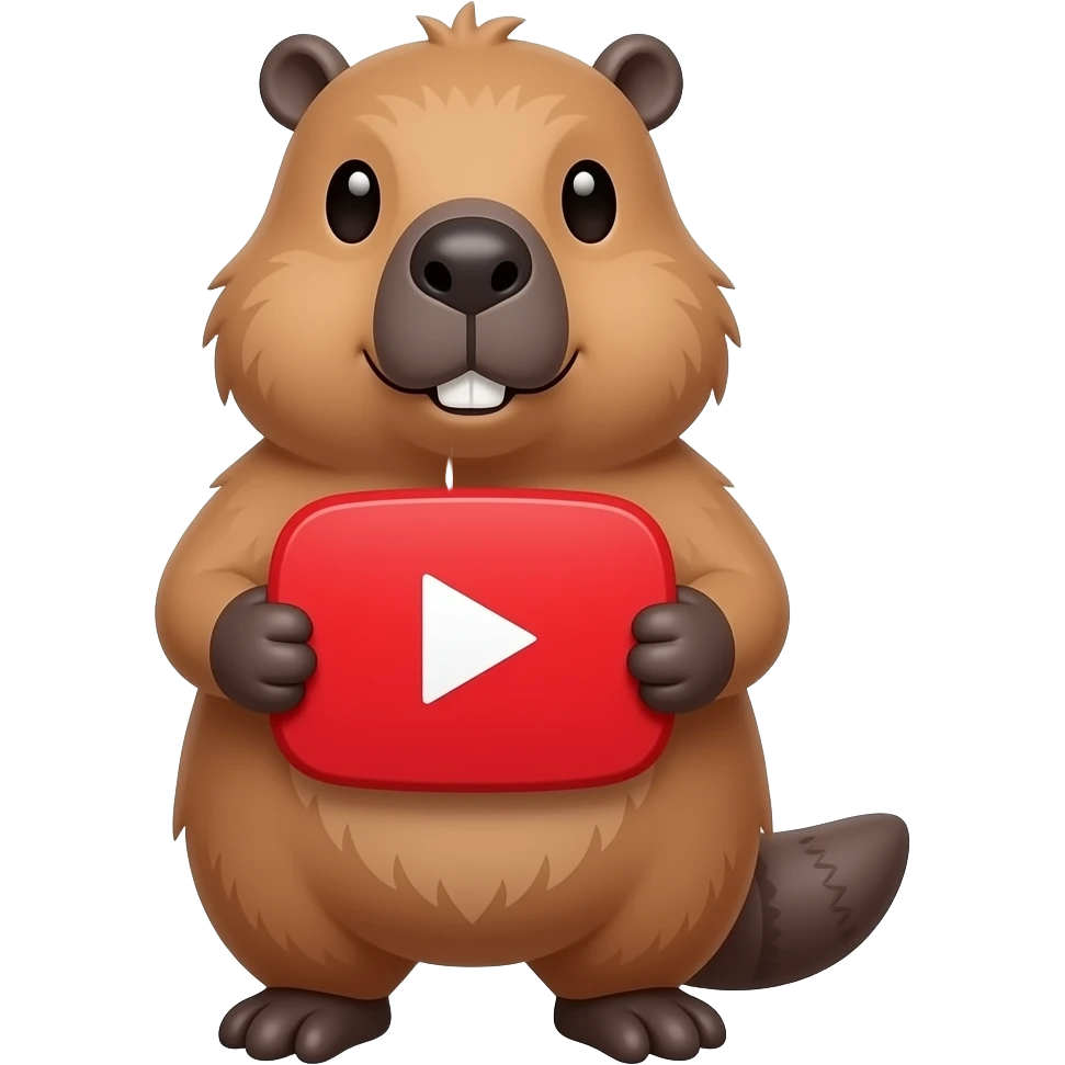 a capybara holding a youtube logo emoji