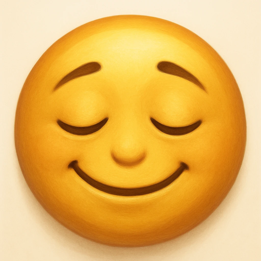relieved emoji face, expressive, detailed, digital art emoji