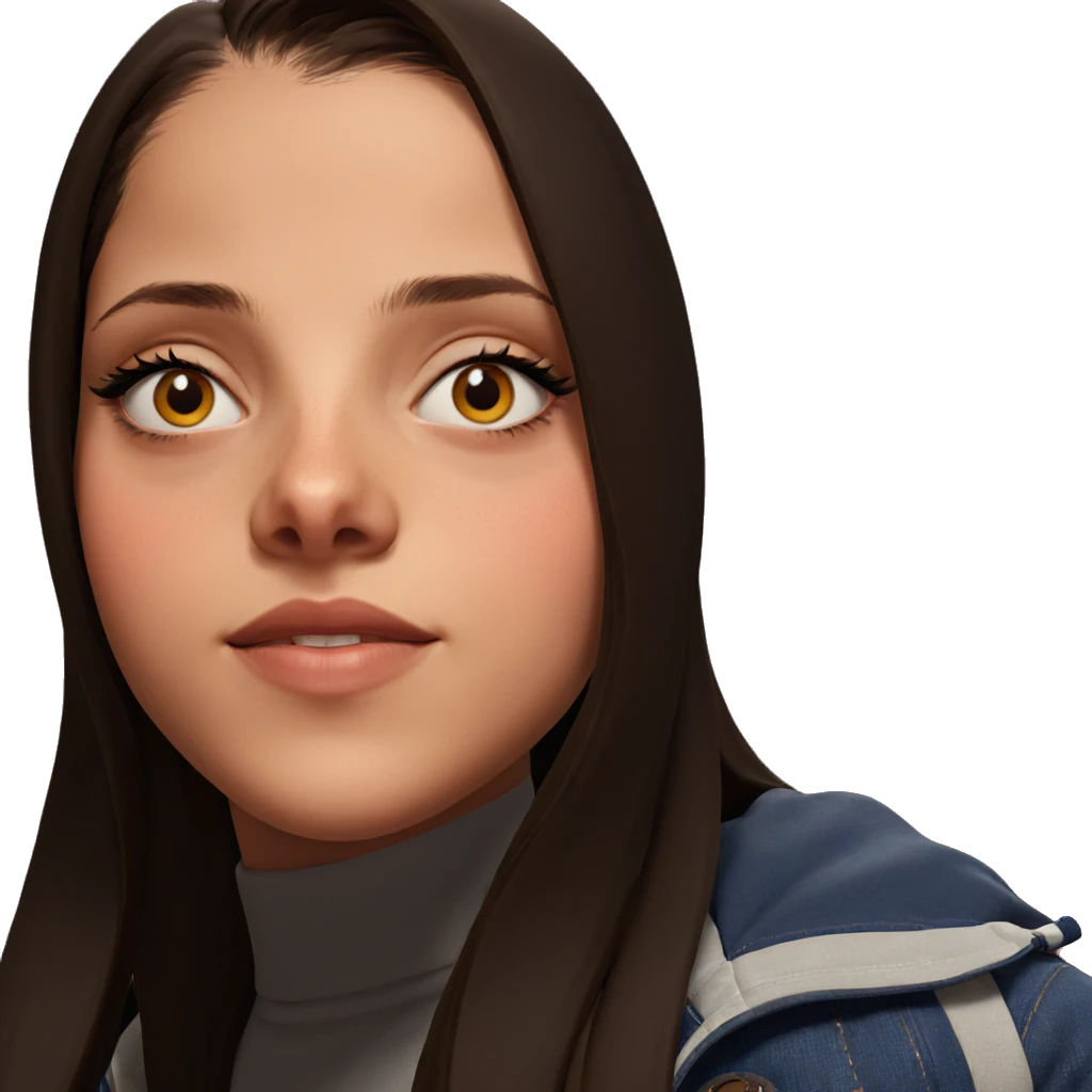 girl with brown eyes portrait emoji