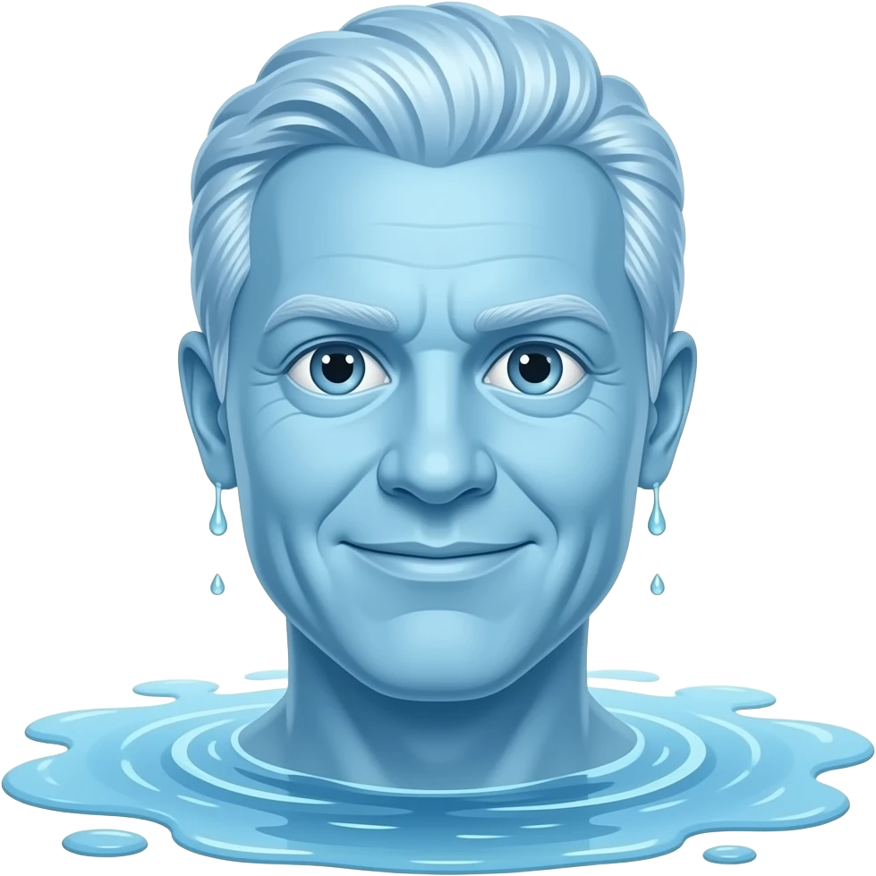 Water Hero made out of water emoji