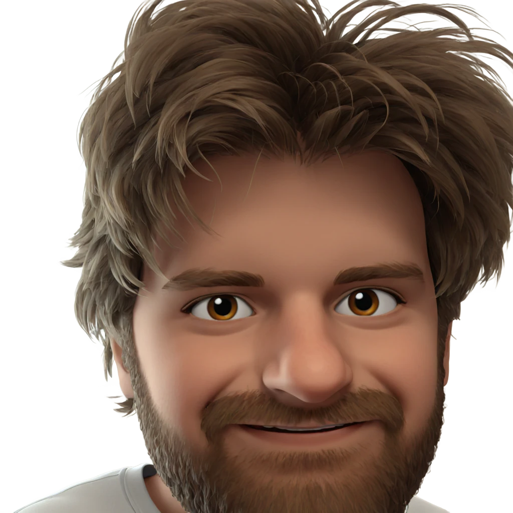 smiling boy with beard portrait emoji