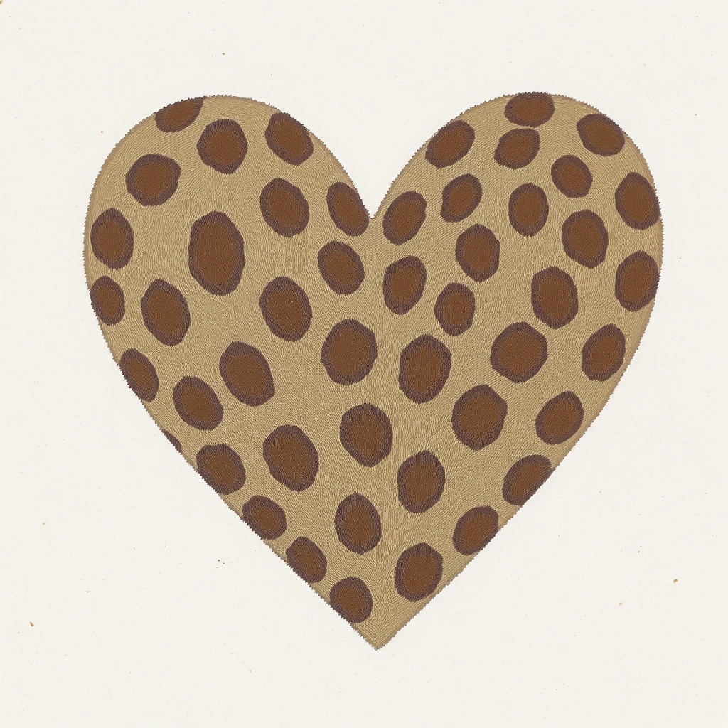heart with a cheetah print texture emoji