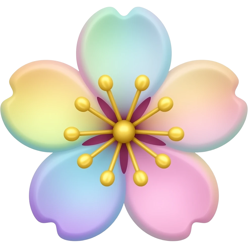Sakura flower rainbow pastel emoji