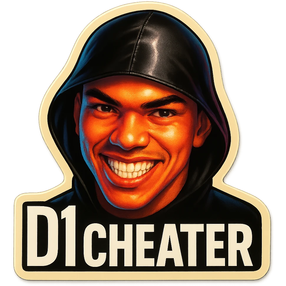 grin
 add the words " D1 Cheater " in White emoji