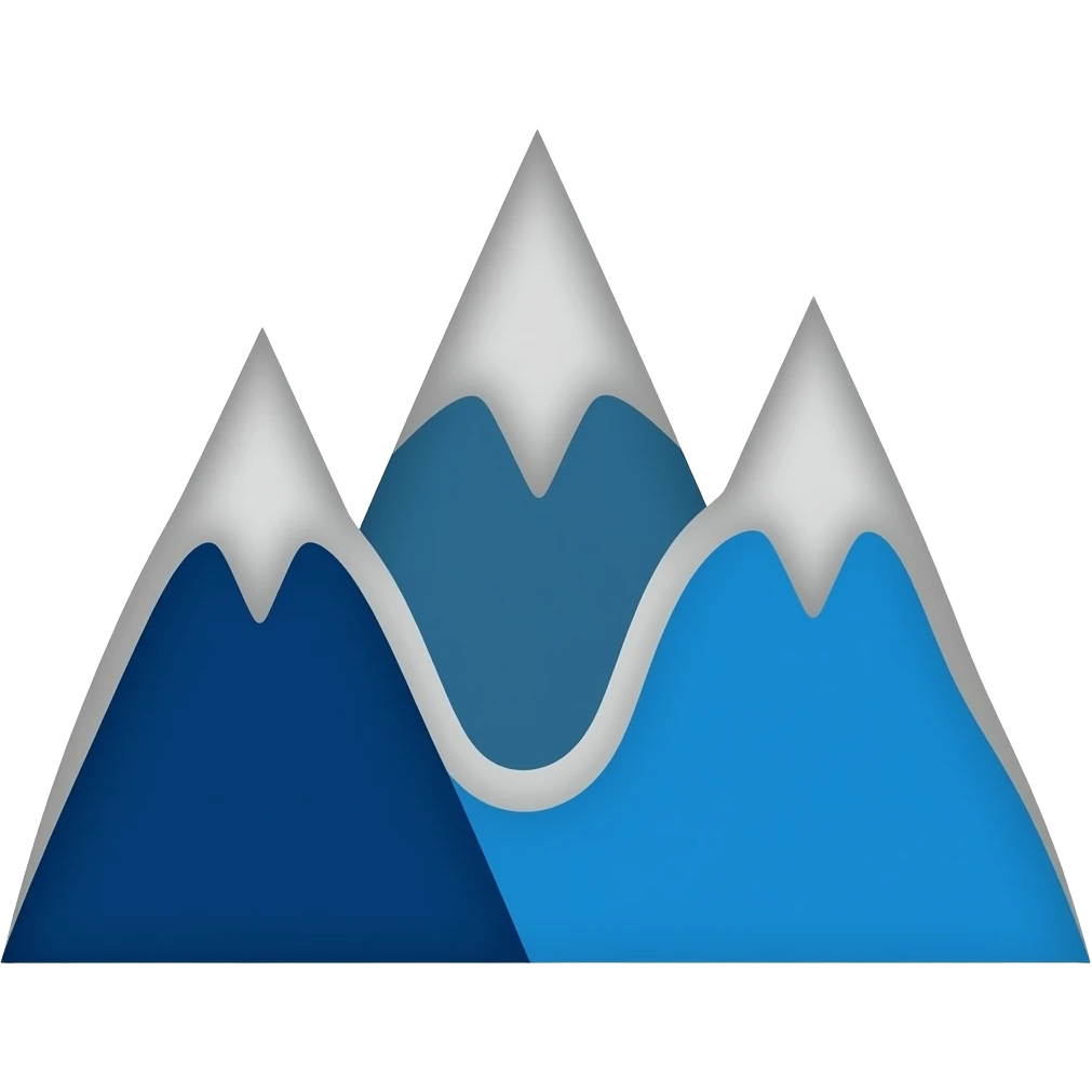 chart emoji of dark blue (#002137) to sky blue (#7FC7FF), featuring three distinct peaks on a white background. The waves should have a subtle grey (#7B7B7B) outline for definition. emoji