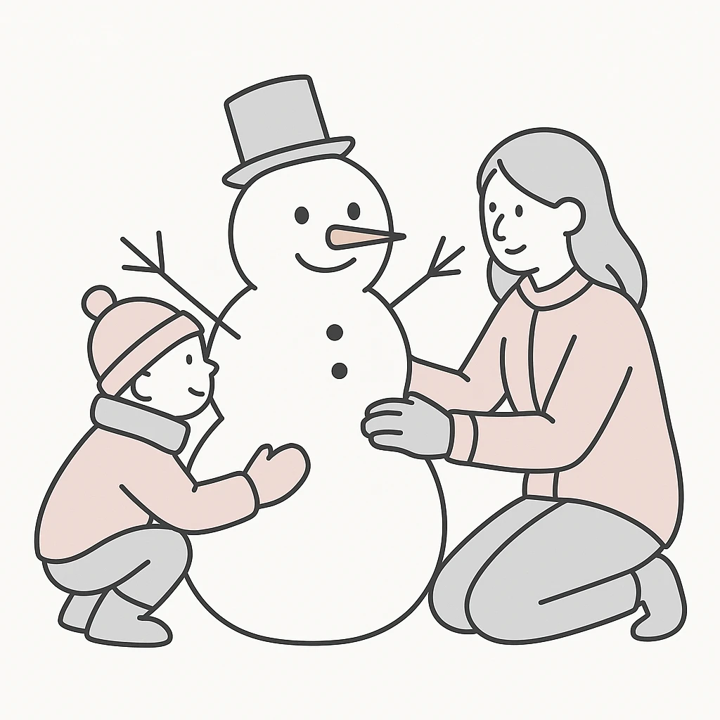people making a snowman emoji