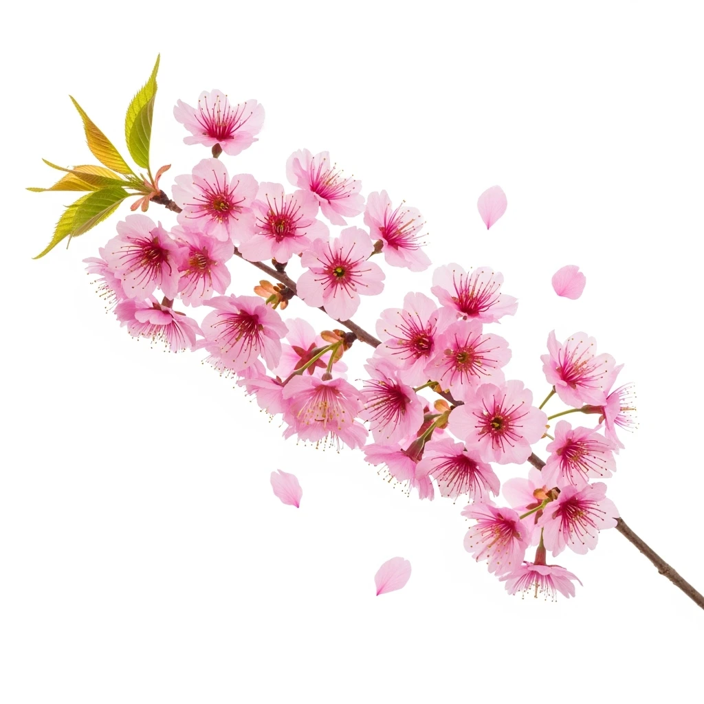 pink sakura cherry flower, remove background emoji