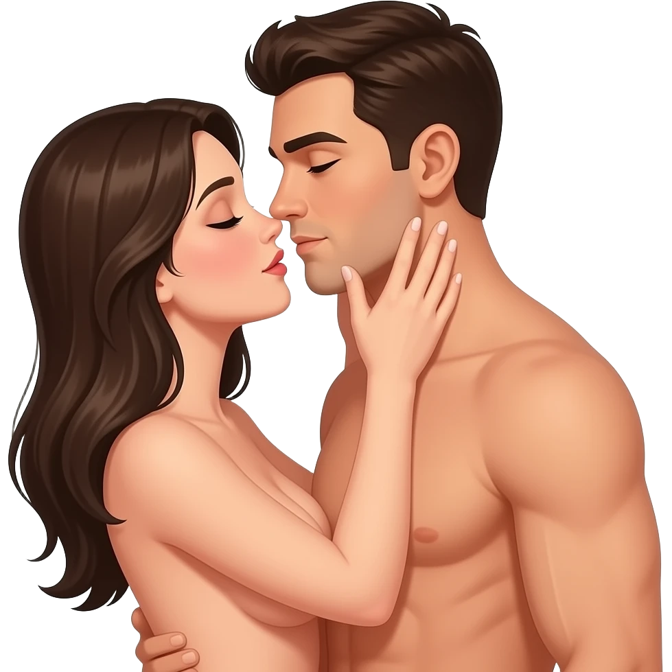 A naked adult girl have sex with an adult boy also the adult boy is naked emoji