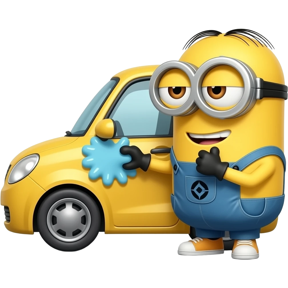 Minion cleaning car emoji