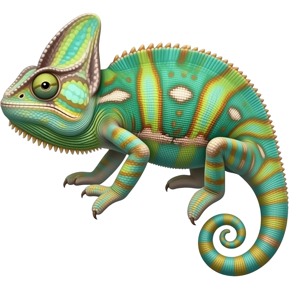 My bearded dragon link cross bred with a chameleon lighter in color and with a rainbow gradient emoji