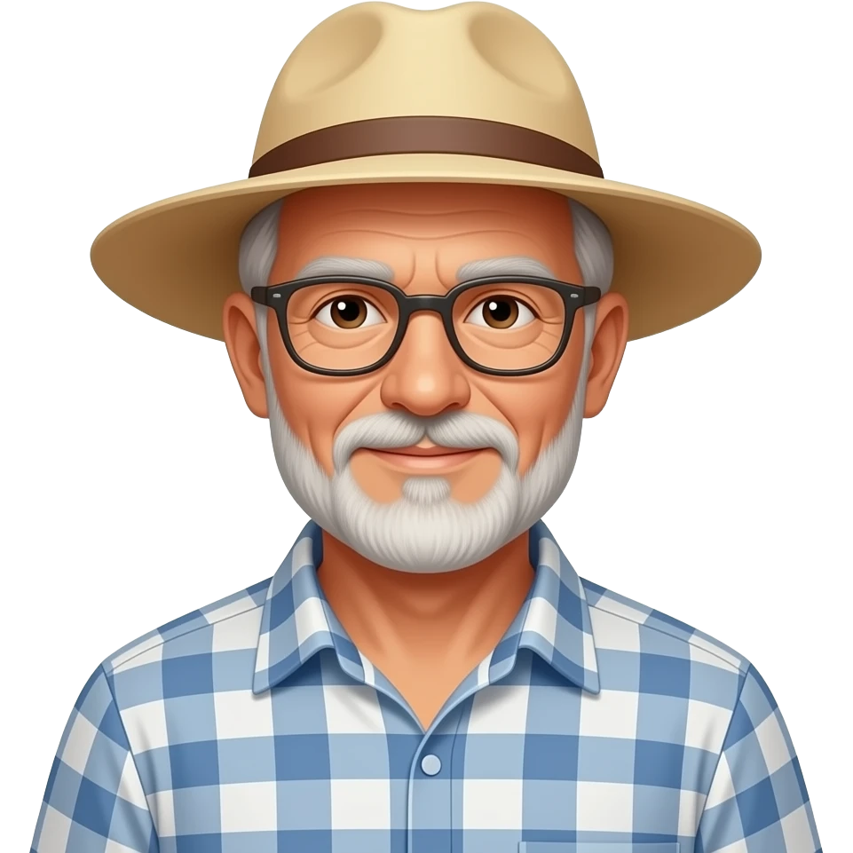 no beard, no mustache 69-year-old man and fig famer emoji