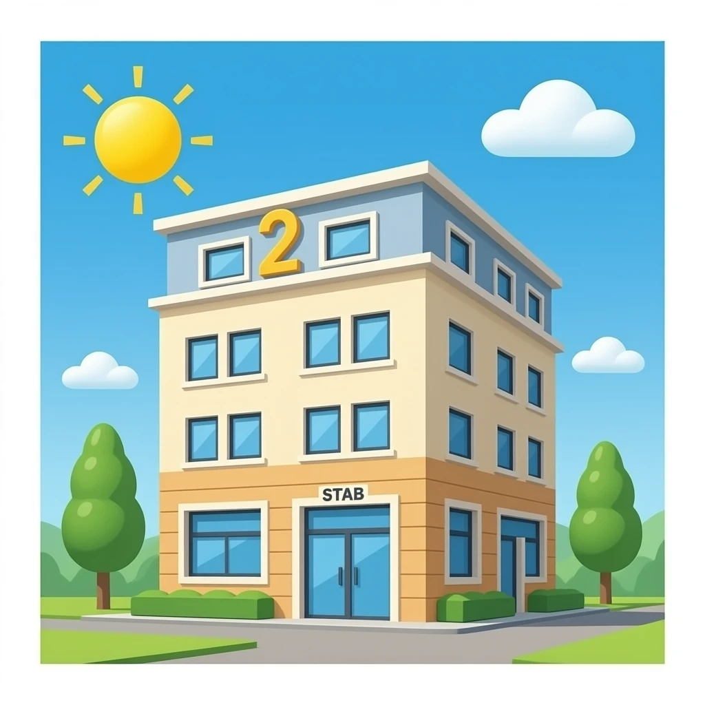 здание с номером 2 и надписью "ШТАБ" emoji