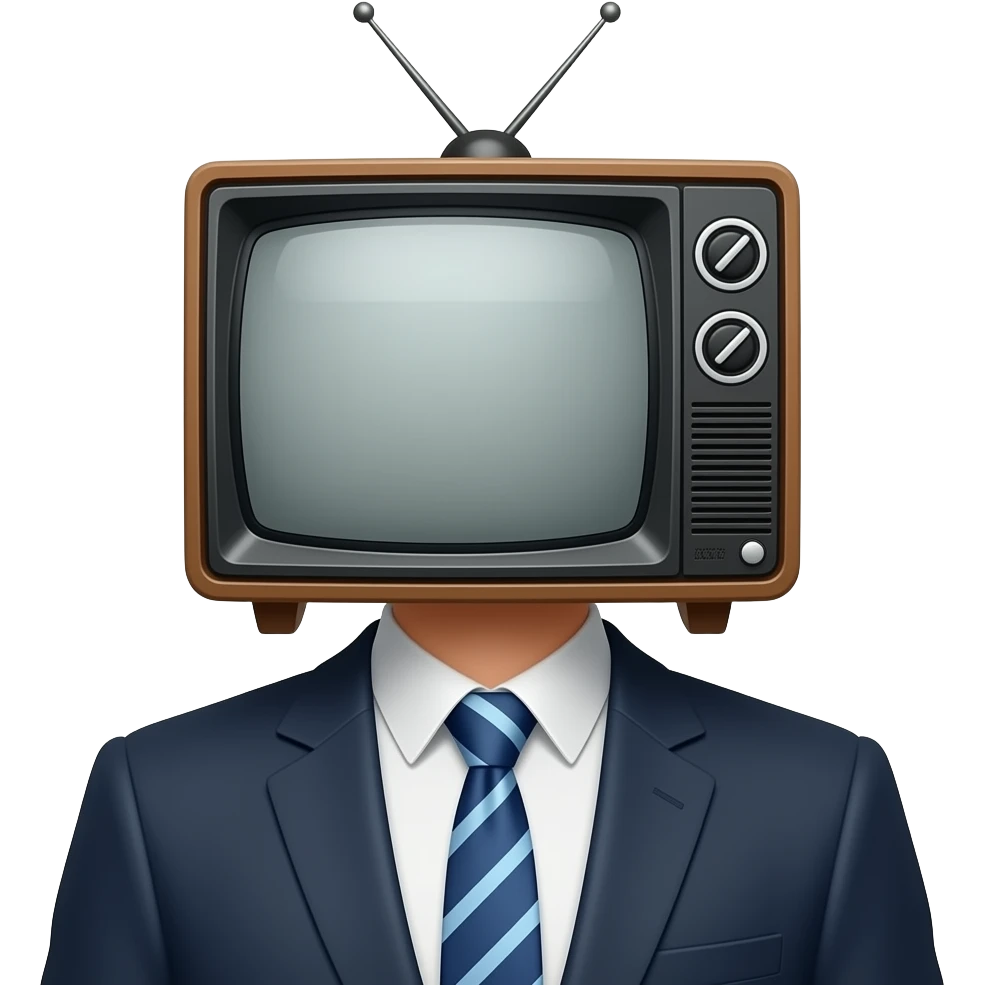 Tv man with its head being a tv with no face and full body emoji