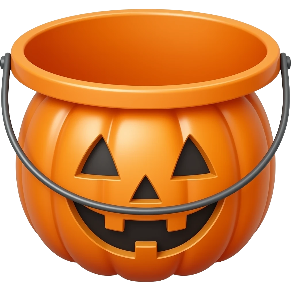 plastic pumpkin bucket empty emoji