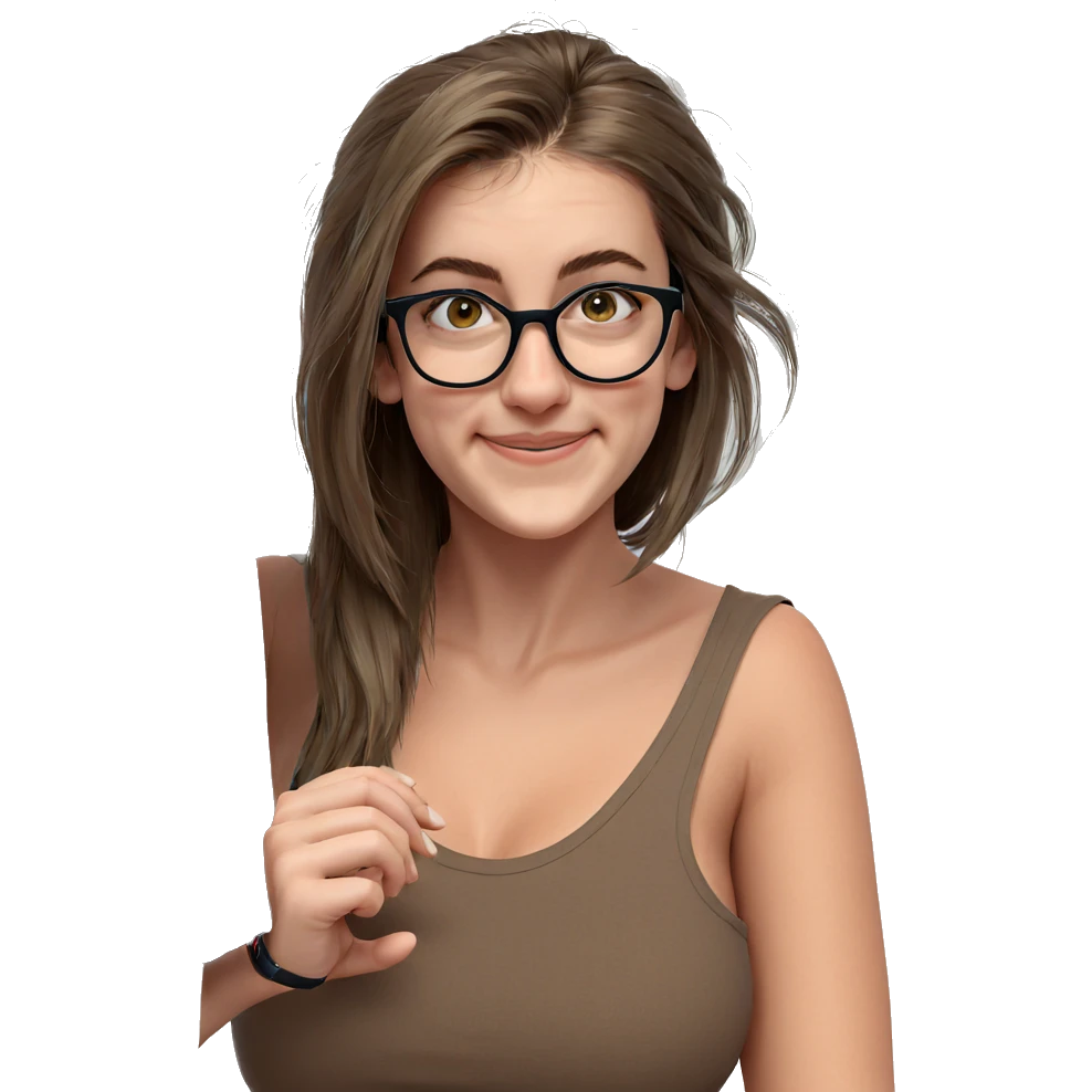 smiling girl with glasses emoji