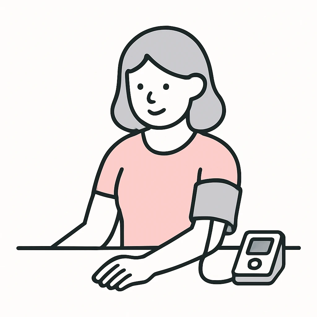 woman checking her blood pressure emoji