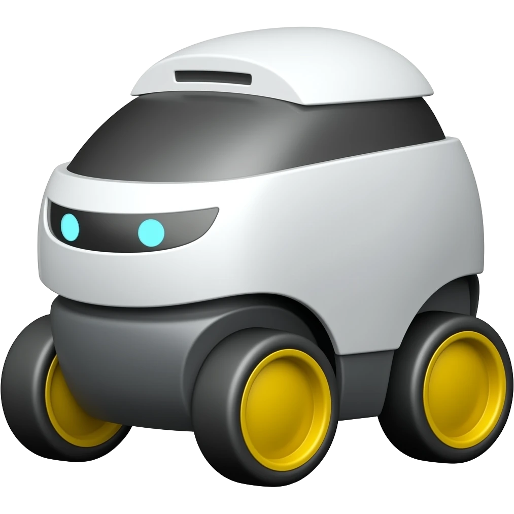 delivery robot with yellow wheels emoji