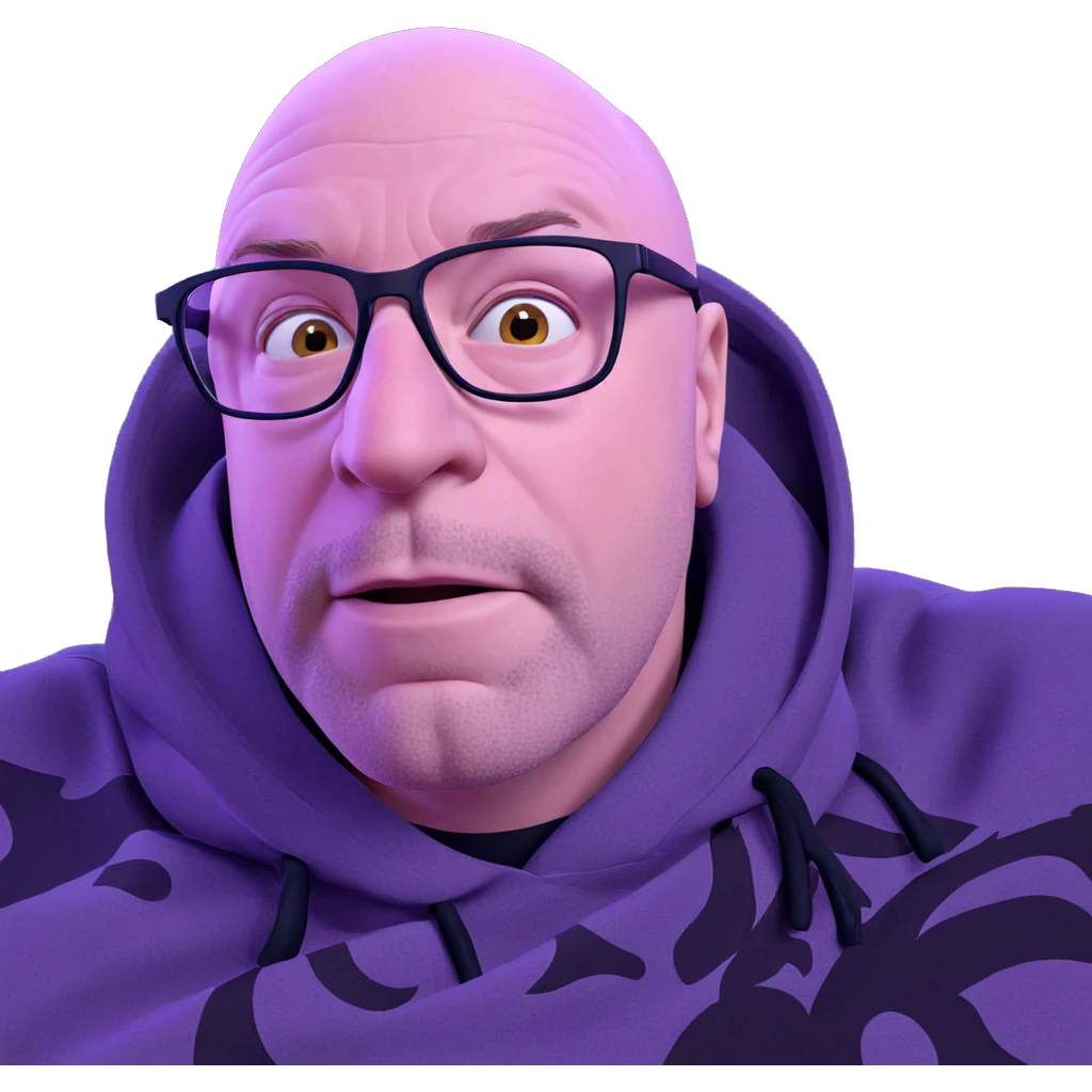 bald man with glasses portrait emoji